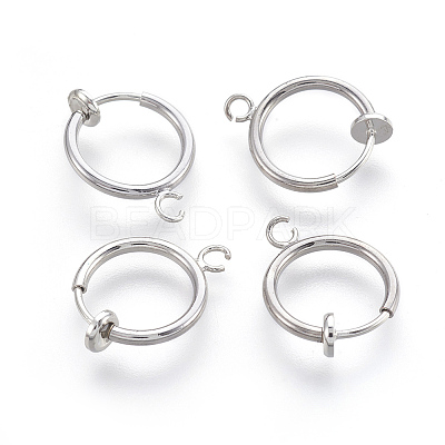 Brass Clip-on Hoop Earrings LS-KK-L169-06P-1