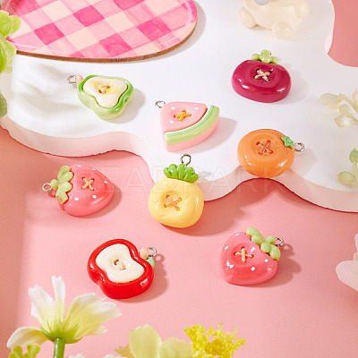 8Pcs Opaque Resin Pendants CRES-TA0001-69-1