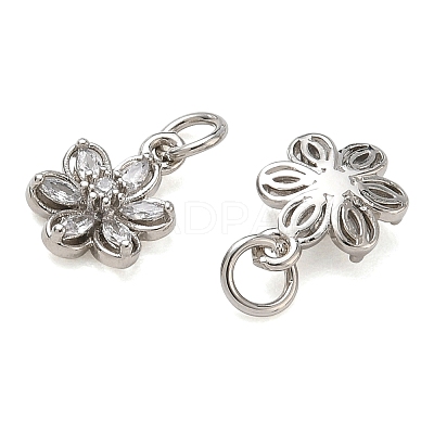 Brass Micro Pave Clear Cubic Zirconia Charms CU-CBA6E4E-05P-1