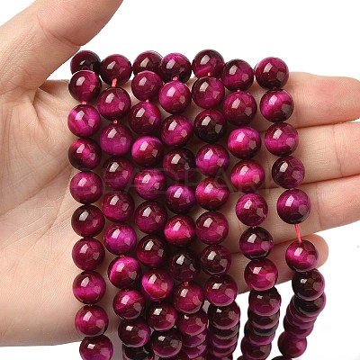 Natural Rose Tiger Eye Beads Strands G-G099-10mm-12-1