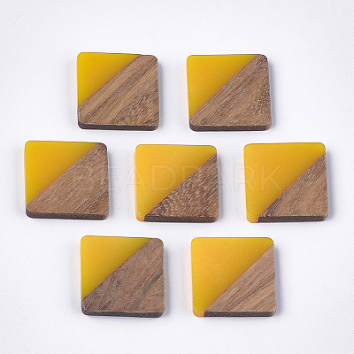 Resin & Walnut Wood Cabochons LS-RESI-S358-A-90A-1