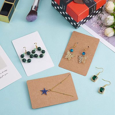 200Pcs 2 Colors Rectangle Cardboard Jewlery Display Cards CDIS-SZ0001-18-1