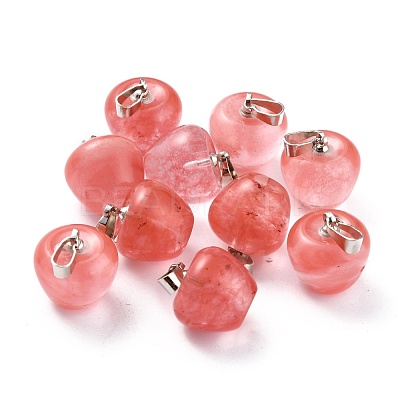 Cherry Quartz Glass Pendants G-Z022-01H-1