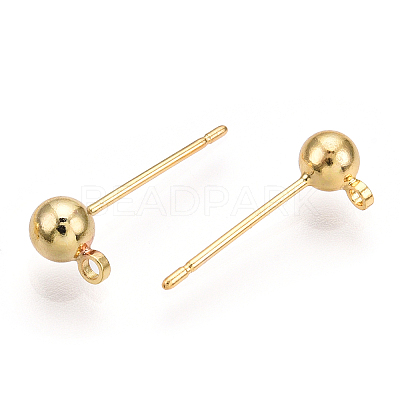Brass Stud Earring Findings X-KK-I649-10G-NF-1