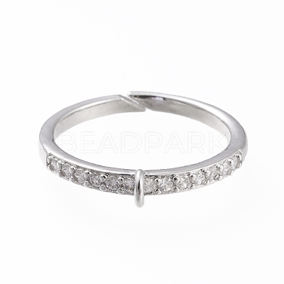 Brass Cuff Finger Ring Settings KK-L155-34P-1