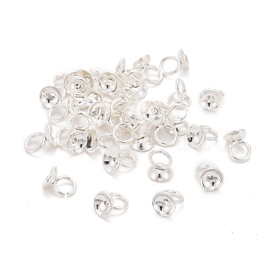 201 Stainless Steel Bead Cap Pendant Bails STAS-L244-27B-S-1