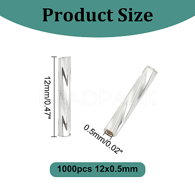 1000Pcs Glass Twisted Bugle Beads SEED-HY0001-12A-1