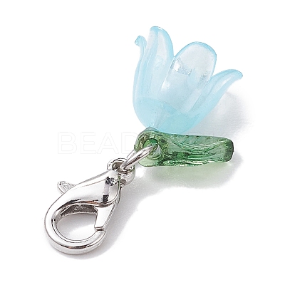 Lily Acrylic Pendant Decorations HJEW-JM01890-01-1