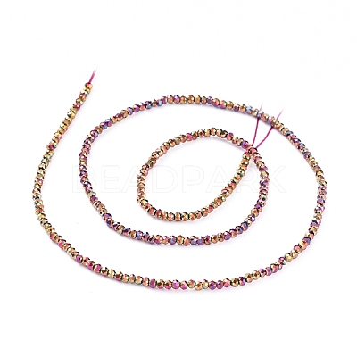 Electroplate Glass Beads Strands X-EGLA-F149-FP-03-1