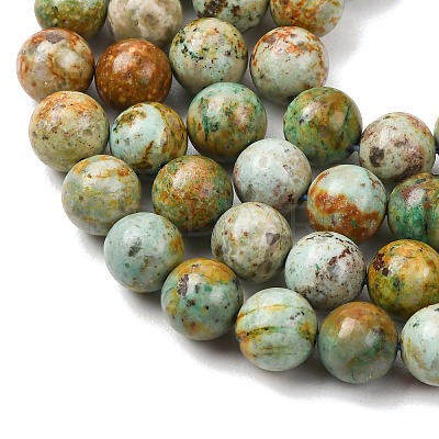 Natural Peruvian Turquoise(Jasper) Beads Strands G-T150-A01-8mm-1