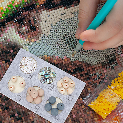 6-Hole Felt Bead Design Boards TOOL-WH0127-38C-1