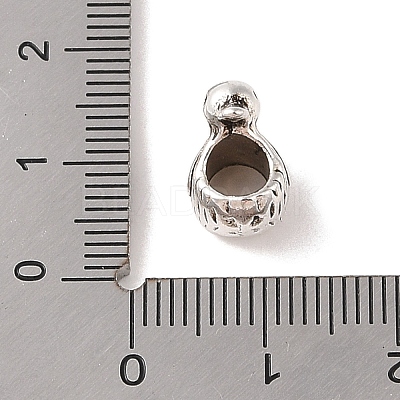 Tibetan Style Alloy European Beads Rhinestone Settings TIBE-Q090-66AS-1