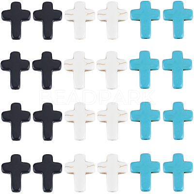 90Pcs 3 Colors Synthetic Turquoise Beads DIY-SC0022-92-1