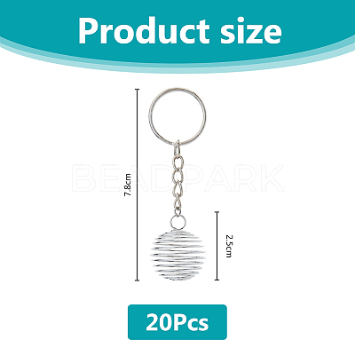 Iron Spiral Bead Cage Keychain KEYC-DC00004-1
