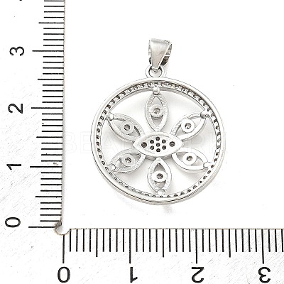 Rack Plating Brass Micro Pave Cubic Zirconia Pendants KK-D359-39P-1