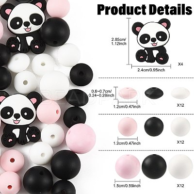 40Pcs 10 Styles Silicone Beads SIL-FS0001-27C-1