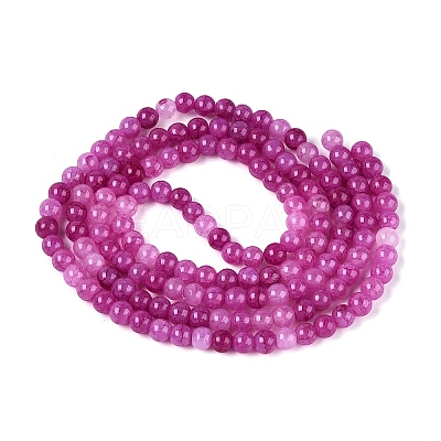 Ombre Effect Dyed Crackle Glass Beads Strands GLAA-Q106-01A-B21-1