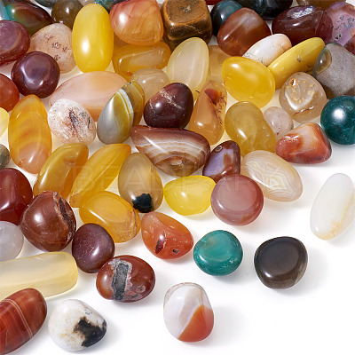 250G Dyed & Heated Natural Agate Beads G-TA0002-73C-1