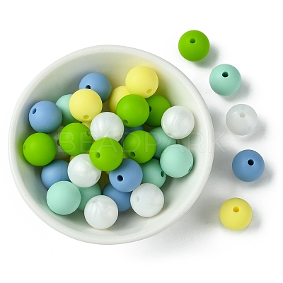 35Pcs Food Grade Eco-Friendly Silicone Focal Beads SIL-FS0001-22E-1