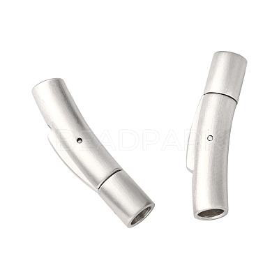 Tarnish Resistant Column 304 Stainless Steel Matte Bayonet Necklace Clasps STAS-I013-4mm-A-1