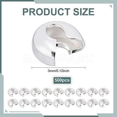 500Pcs Iron Crimp Beads Covers IFIN-ME0001-23A-1