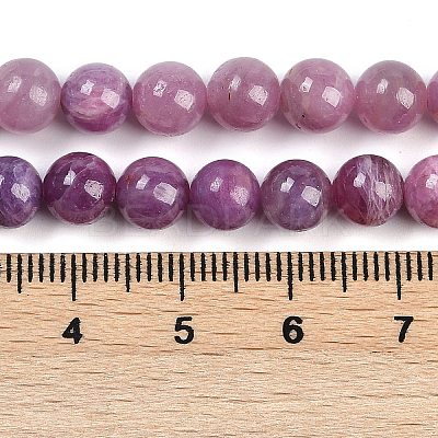 Natural Gemstone Ruby Round Beads Strands G-O017-6mm-06-01-1