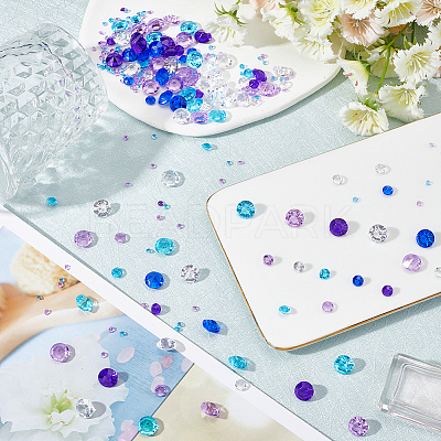 15 Styles Transparent Acrylic Rhinestone Cabochons MACR-SC0001-39-1