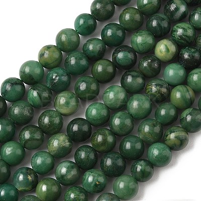 Natural West African Jade Round Beads Strands G-P075-03-6mm-1