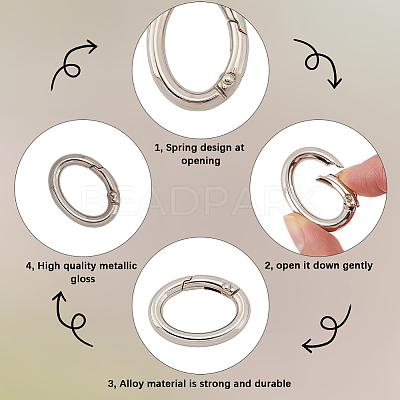 20Pcs Zinc Alloy Spring Gate Rings FIND-SP0004-30P-1