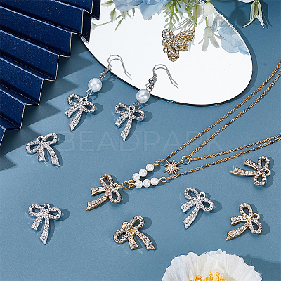 40Pcs 2 Coloes Alloy Rhinestone Pendants FIND-UN0007-55-1