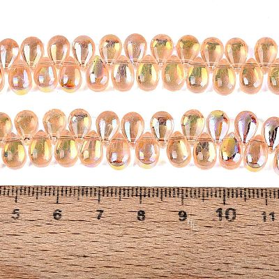 Electroplate Transparent Glass Beads Strands EGLA-N057-01A-05-1