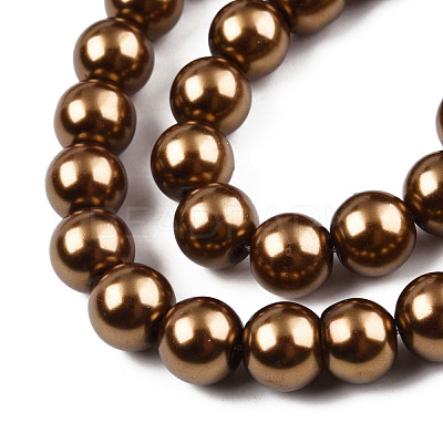 Baking Paint Pearlized Glass Pearl Round Bead Strands HY-Q003-4mm-30-1