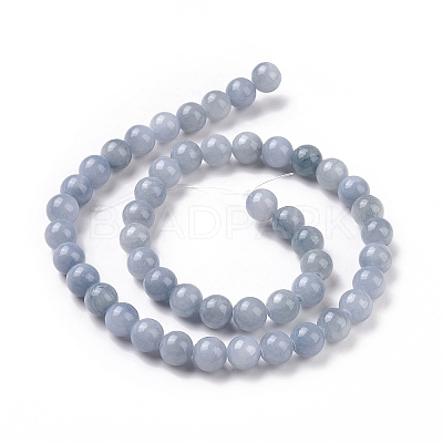 Natural Yellow Jade Beads Strands G-G598-8mm-YXS-18-1