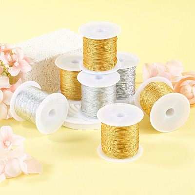 10 Rolls 10 Styles Round PET Metallic Thread MCOR-TA0001-04-1