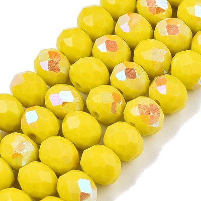 Electroplate Opaque Solid Color Glass Beads Strands LS-EGLA-A044-P8mm-L04-1