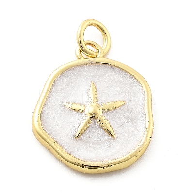 Ocean Theme Brass Enamel Pendants KK-Q029-01B-G-1