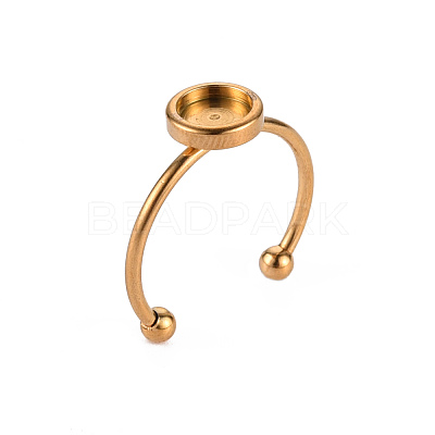 201 Stainless Steel Cuff Pad Ring Settings X-STAS-S080-042B-G-1