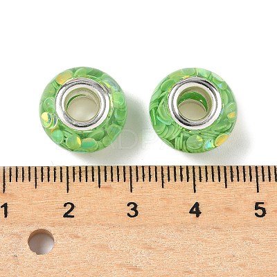 Transparent Resin Rondelle European Beads RESI-S023-16-1