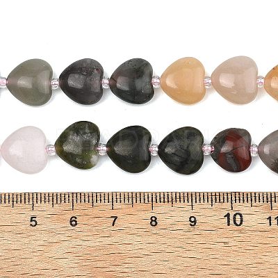 Gradient Color Natural Pink Aventurine & Tiger Eye & Topaz Jade & African Bloodstone & Chinese Southern Jade Beads Strands G-B185-A06-1