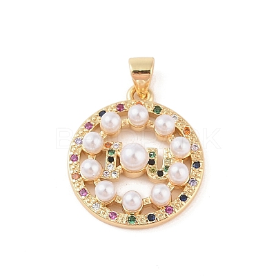 Brass Micro Pave Colorful Cubic Zirconia Pendants KK-E111-34C-G-1