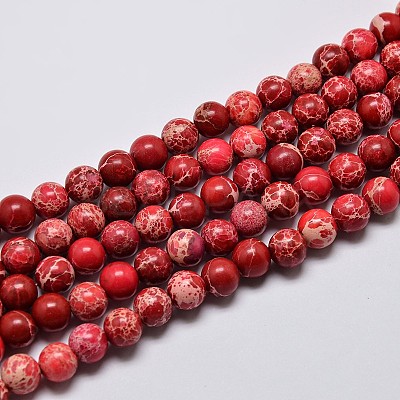 Natural Imperial Jasper Beads Strands X-G-I122-6mm-04-1