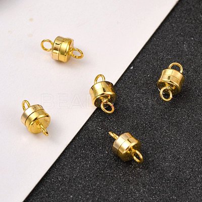 Column Brass Magnetic Clasps with Loops KK-M064-G-NR-1