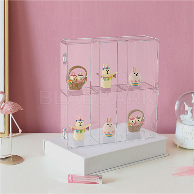 2-Tier Transparent Acrylic Desktop Minifigure Display Case ODIS-WH0034-13-1