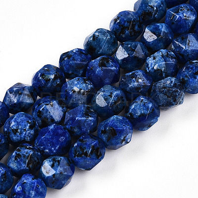 Dyed Natural Sesame Jasper Beads Strands G-T139-8mm-47G-1