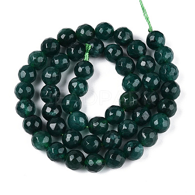 Dyed Natural White Jade Beads Strands G-T139-8mm-60-19-1