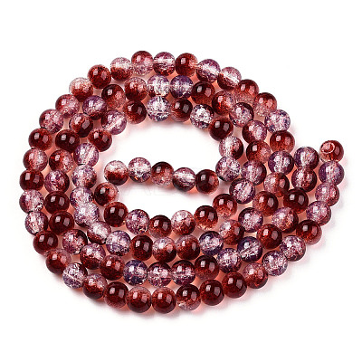 Transparent Crackle Baking Paint Glass Beads Strands DGLA-T003-01A-07-1