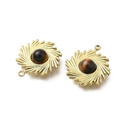 Natural Tiger Eye Boho Pendants STAS-U027-07G-01-1