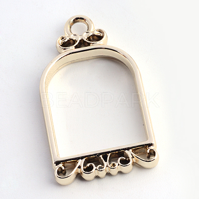 Rack Plating Alloy Open Back Bezel Pendants X-PALLOY-S047-17E-FF-1
