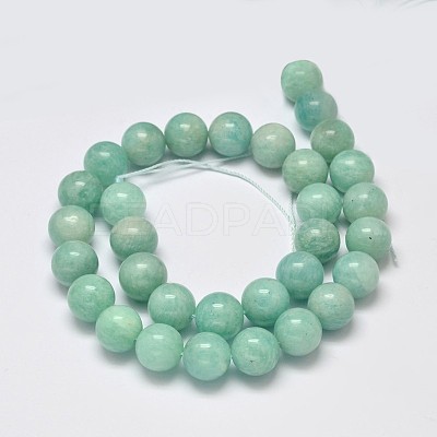 Grade AB Natural Amazonite Round Bead Strands G-M296-06-8mm-1