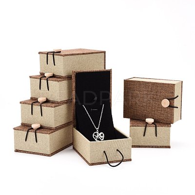 Rectangle Wooden Pendant Necklace Boxes OBOX-N013-03-1